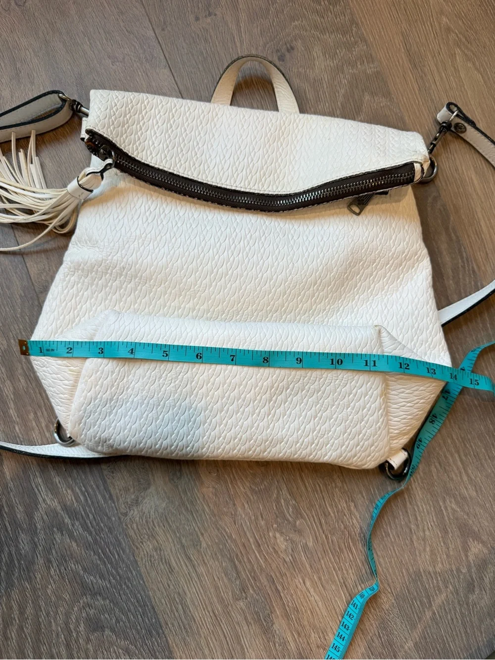 Patricia Nash White Leather Convertible Hobo backpack Crossbody NWOT